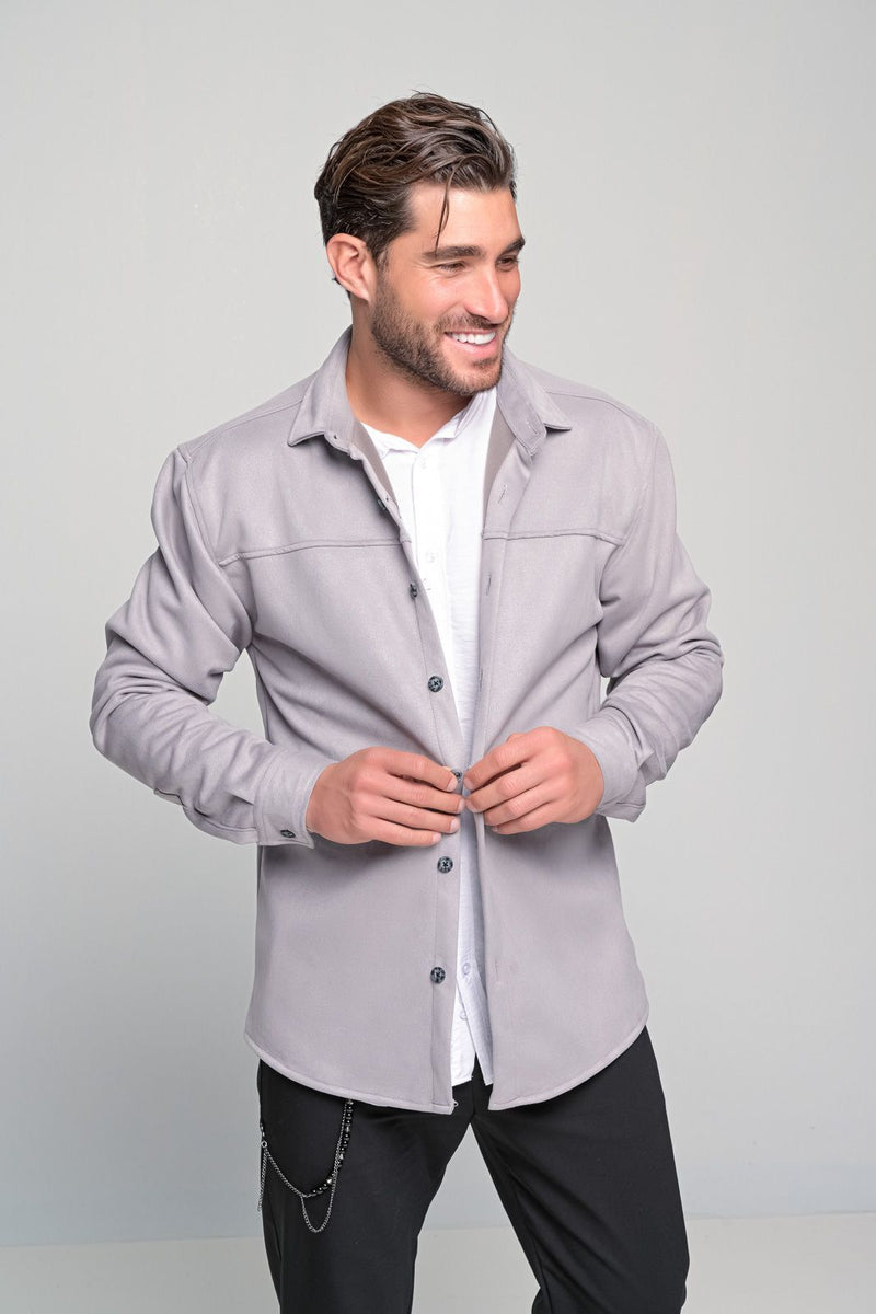 Ben tailor - BENT.0660 GREY - alcantara shirt - grey