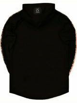 Vinyl art clothing - 23980-01 - full zip hoodie with colored side stripe - black