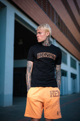 Henry clothing - 6-211 - orange left logo shorts