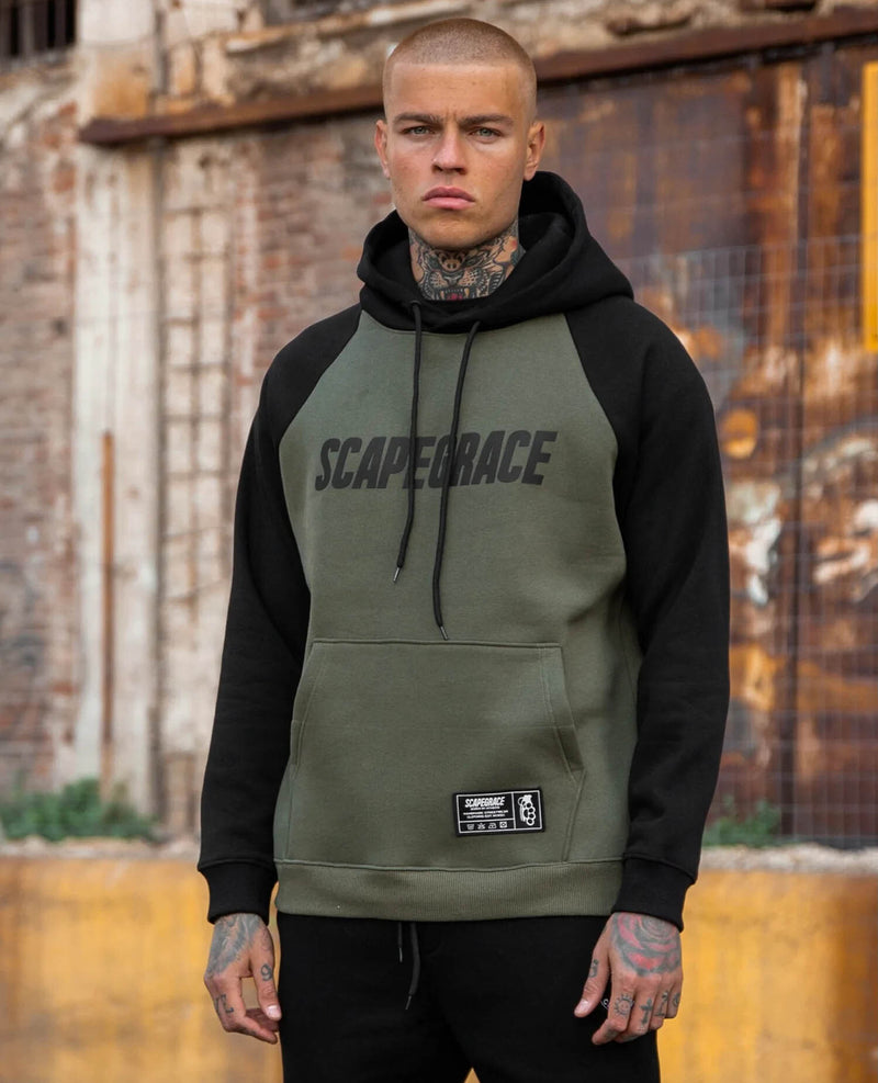 Scapegrace - SC221216 - raglan logo hoodie- khaki