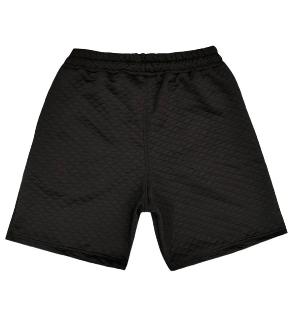 Henry clothing - 6-329 - capitone gold logo shorts - black