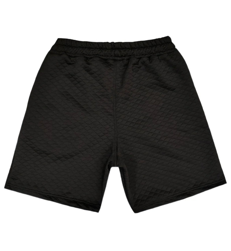 Henry clothing - 6-329 - capitone gold logo shorts - black