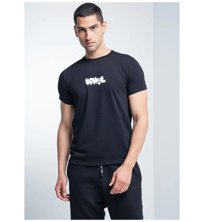 Vinyl art clothing - 10476-01 - graffiti logo t-shirt - black