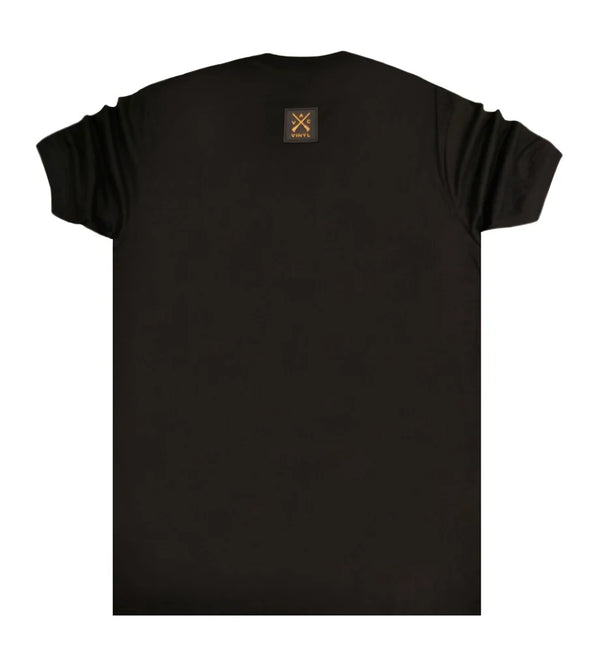 Ανδρική κοντομάνικη μπλούζα Vinyl art clothing - 89417-01 - gold box t-shirt μαύρο