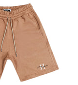 Henry clothing - 6-325 - h logo shorts - brown