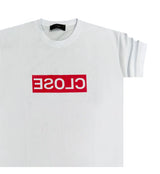 Close society - S23-232 - red letters logo tee - white