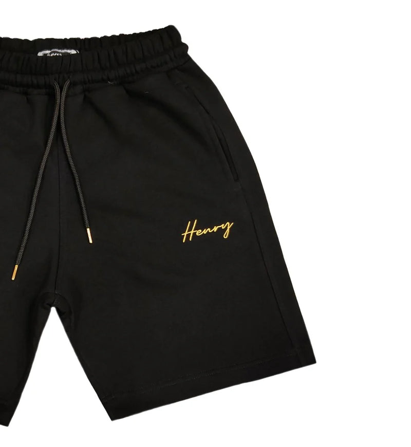 Henry clothing calligraphy shorts - black