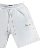 Henry clothing gold logo shorts - white