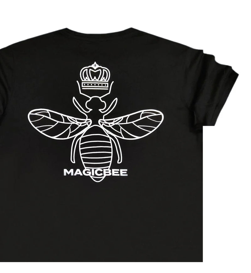 Magicbee back texture logo tee - black