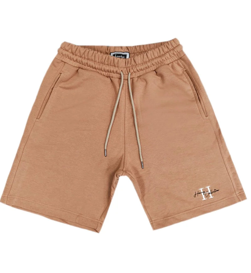 Henry clothing - 6-325 - h logo shorts - brown