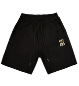 Henry clothing - 6-324 - h logo shorts - black
