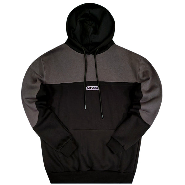 Close society - W22-502 - small logo hoodie - black grey